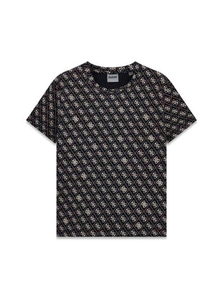 WOMEN'S T-SHIRT - GUESS ATHLEISURE BLACK-WHITE - V5BI14 I3Z14