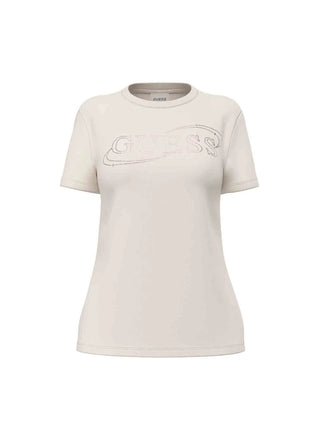 T-SHIRT DONNA - GUESS ATHLEISURE CREMA - V6BI01 K6248 1