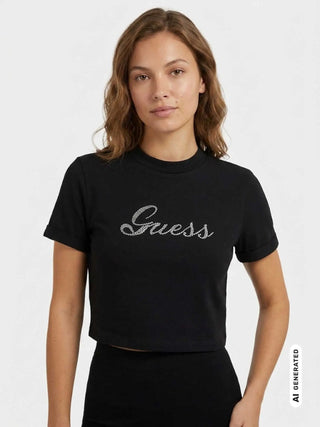 T-SHIRT DONNA - GUESS ATHLEISURE NERO - V6BI10 K6306 3