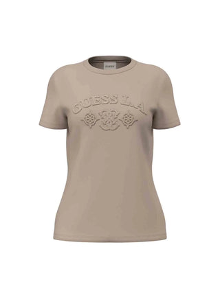 T-SHIRT DONNA - GUESS ATHLEISURE BEIGE - V6BI12 K6647 1