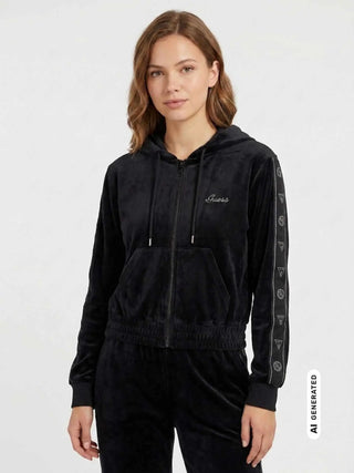 FELPA DONNA - GUESS ATHLEISURE NERO - V6BQ07 K6301 2