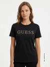WOMEN'S T-SHIRT - GUESS ATHLEISURE BLACK - V6RI20 J1314 3