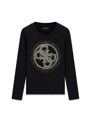 T-SHIRT DONNA - GUESS APPAREL NERO - W6BI58 K7388