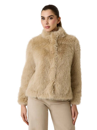 WOMEN'S JACKET - GUESS APPAREL BEIGE - W6BL12 W3745 3