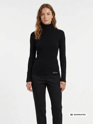 MAGLIA DONNA - GUESS APPAREL NERO - W6BR29 Z1417 3