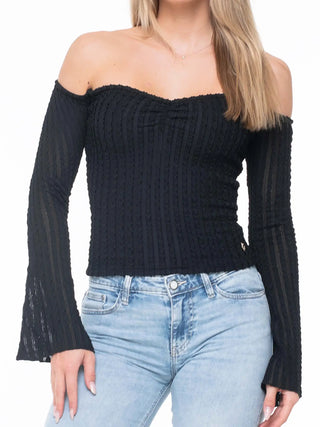 WOMEN'S T-SHIRT - GUESS APPAREL BLACK - W6YP27 K4376