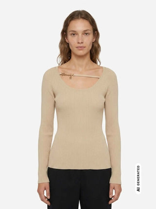 MAGLIA DONNA - GUESS APPAREL BEIGE - W6YR22 Z0966 3