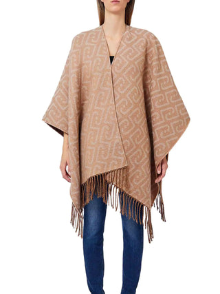 WOMEN'S PONCHO - LIU-JO CAMEL - 2F6039T2742