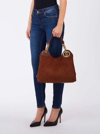BORSA A SPALLA DONNA - LIU-JO MARRONE - AF6024T706A 5