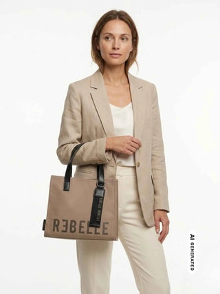 BORSA A MANO DONNA - REBELLE BEIGE - REB0083-T0001 7