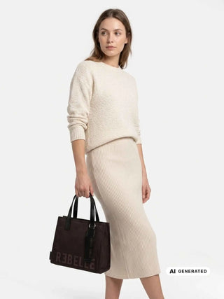 BORSA A MANO DONNA - REBELLE MARRONE - REB0083-T0001 7