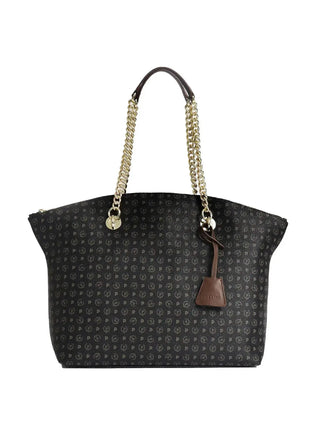 BORSA A SPALLA DONNA - POLLINI NERO-MARRONE - TE8408PP02Q11 1