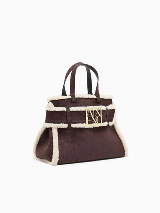 BORSA A SPALLA DONNA - ARMANI EXCHANGE BIANCO-MARRONE - XW000285 AF26995 2