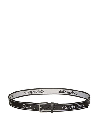 MEN'S BELT - CALVIN KLEIN BLACK-SILVER - LV04D7101G