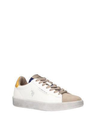 MEN'S SNEAKERS - US POLO ASSN. WHITE-YELLOW - BRAYAN001M/6Y1 2