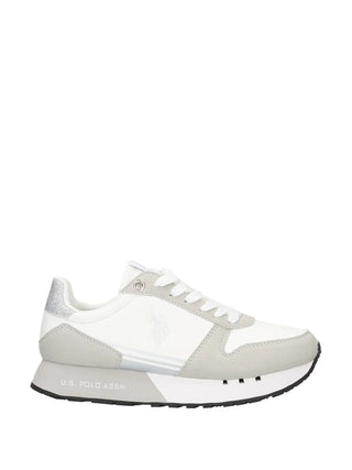 SNEAKERS DONNA - US POLO ASSN. BIANCO-ARGENTO - DENI004W/6YH1