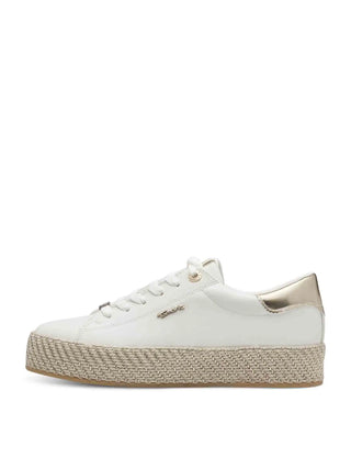 SNEAKERS DONNA - TAMARIS BIANCO-ORO - 1-23713-42 2
