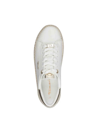 SNEAKERS DONNA - TAMARIS BIANCO-ORO - 1-23713-42 6