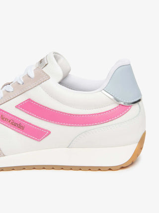 WOMEN'S SNEAKERS - NERO GIARDINI WHITE-PINK - E615164D 3
