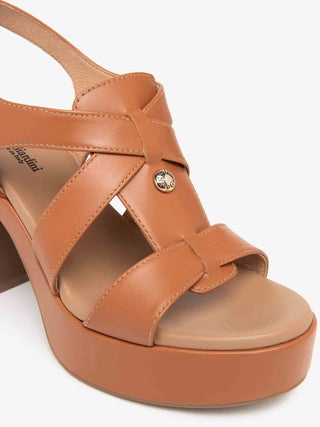 SANDALO DONNA - NERO GIARDINI COGNAC - E616092D 3