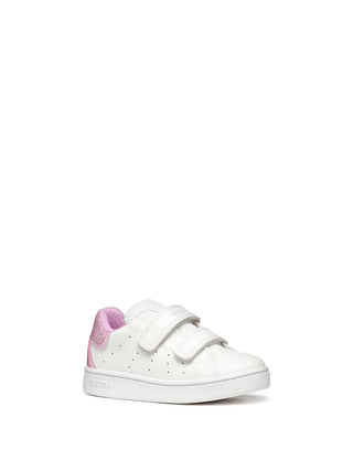 GIRLS' SNEAKERS - GEOX WHITE-PINK - B365MA 054BJ 2