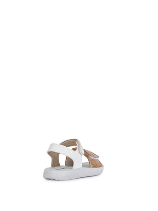 GIRL'S SANDALS - GEOX WHITE-GOLD - B455TB 054AJ 5