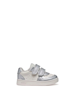 GIRLS' SNEAKERS - GEOX WHITE-SILVER - B555MA 054AJ