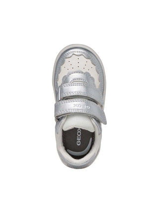 GIRLS' SNEAKERS - GEOX WHITE-SILVER - B555MA 054AJ 5