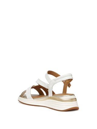 WOMEN'S SANDAL - GEOX WHITE-GOLD - D650JA 054AJ 3
