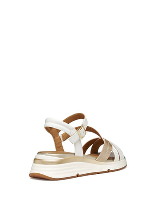 WOMEN'S SANDAL - GEOX WHITE-GOLD - D650JA 054AJ 4