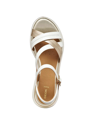 WOMEN'S SANDAL - GEOX WHITE-GOLD - D650JA 054AJ 5
