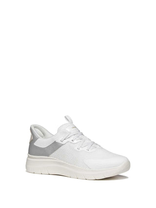 WOMEN'S SNEAKERS - GEOX WHITE-SILVER - D670JB 014AJ 2