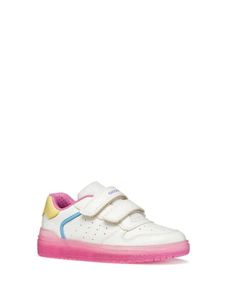 BOY'S SNEAKERS - GEOX WHITE-PINK - J45HXB 0003W 2