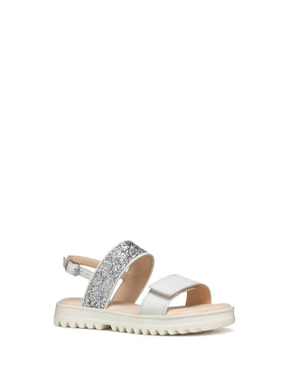 GIRL'S SANDAL - GEOX WHITE-SILVER - J556EA 0BCEW 2