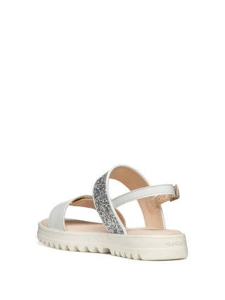 GIRL'S SANDAL - GEOX WHITE-SILVER - J556EA 0BCEW 3