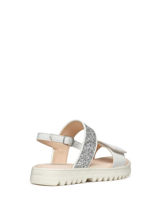 GIRL'S SANDAL - GEOX WHITE-SILVER - J556EA 0BCEW 4