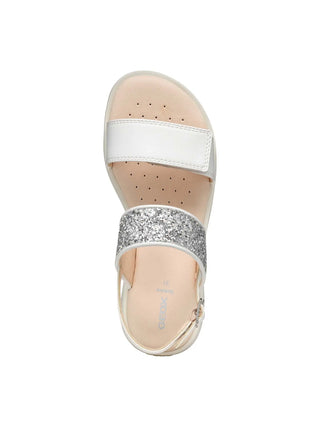GIRL'S SANDAL - GEOX WHITE-SILVER - J556EA 0BCEW 5