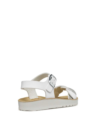 GIRL'S SANDAL - GEOX WHITE-SILVER - J55EAE 0BCEW 4