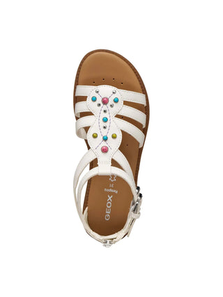 GIRL'S SANDAL - GEOX WHITE-MULTI - J6535D 000BC 5