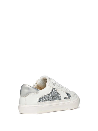 SNEAKERS RAGAZZA - GEOX BIANCO-ARGENTO - J654NB 0BCEW 4