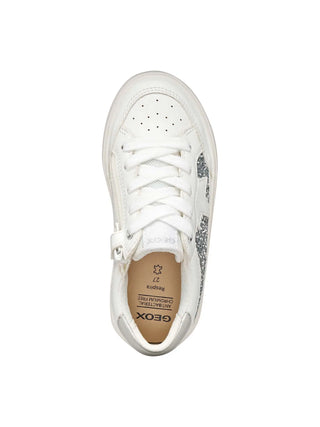 SNEAKERS RAGAZZA - GEOX BIANCO-ARGENTO - J654NB 0BCEW 5