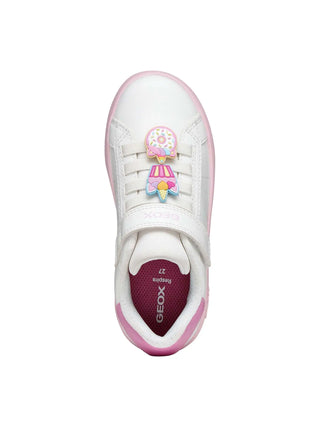 GIRL'S SNEAKERS - GEOX WHITE-PINK - J65LRF 000BC 5