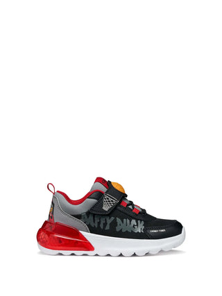 BOY'S SNEAKERS - GEOX BLACK-RED - J65LYA 011CE