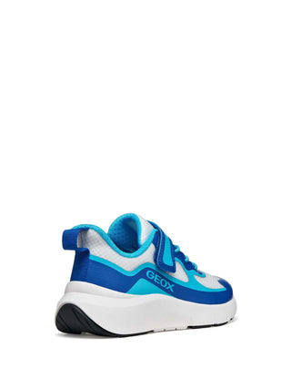 BOY'S SNEAKERS - GEOX WHITE-LIGHT BLUE - J65P7F 01454 4