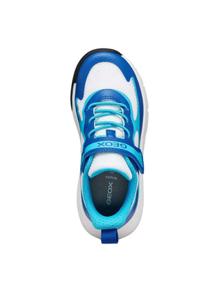 BOY'S SNEAKERS - GEOX WHITE-LIGHT BLUE - J65P7F 01454 5