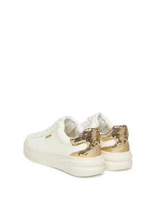 WOMEN'S SNEAKERS - GUESS WHITE-GOLD - FLFE10 ELE12 3