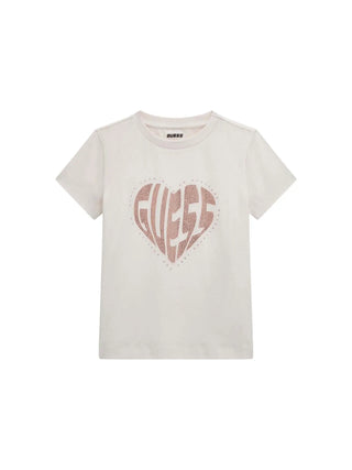 GIRL'S T-SHIRT - GUESS KIDS WHITE - J5RI46 J1314