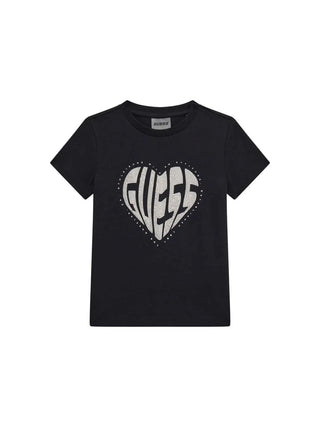 GIRL'S T-SHIRT - GUESS KIDS BLACK - J5RI46 J1314