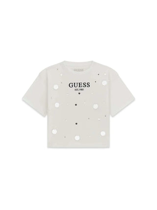 GIRL'S T-SHIRT - GUESS KIDS WHITE - J6RI12 J1314