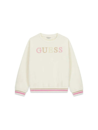 GIRL'S SWEATSHIRT - GUESS KIDS CREAM - J6RQ01 KAD74